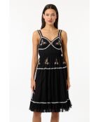 Robe en tulle fleuri noire