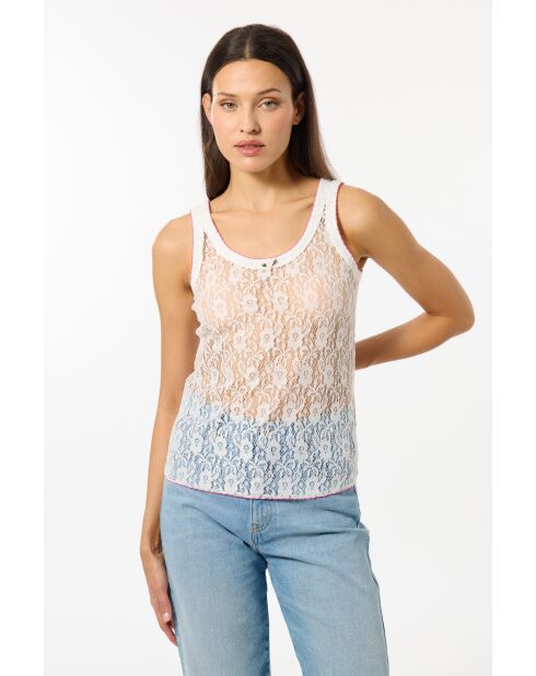 Witte top met kant