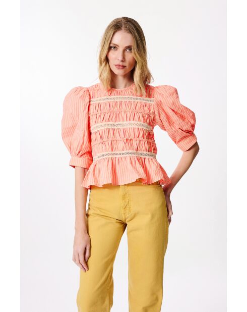 Top rosa in seersucker