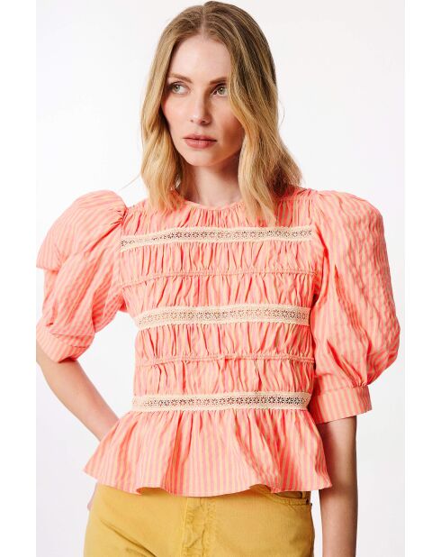 Top rosa in seersucker