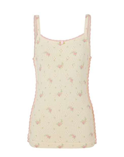 Marcelle tanktop met ecru print