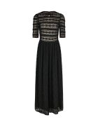 Roseline schwarzes langes Kleid