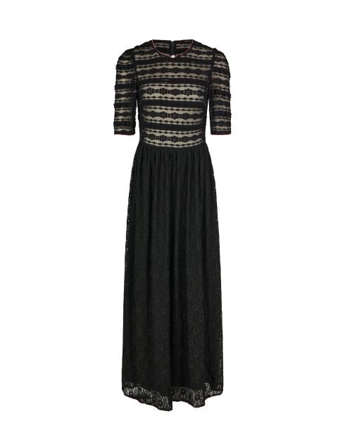 Roseline schwarzes langes Kleid