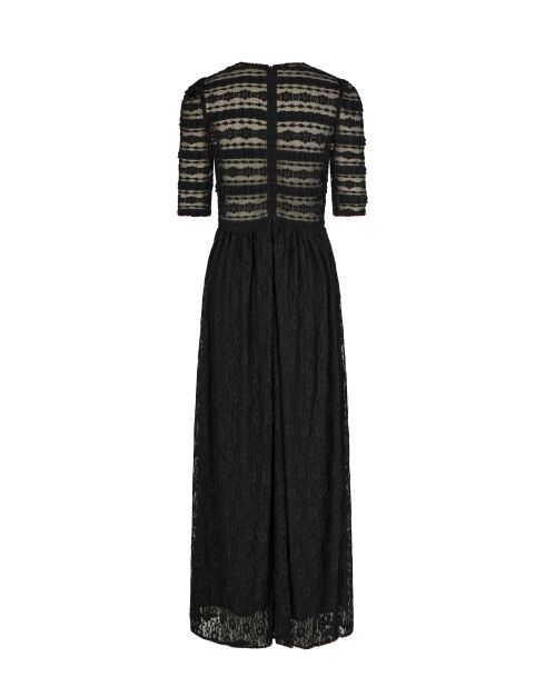 Roseline schwarzes langes Kleid