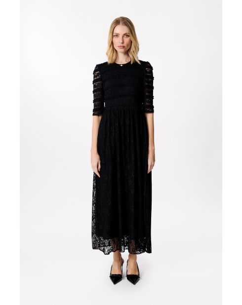 Roseline schwarzes langes Kleid