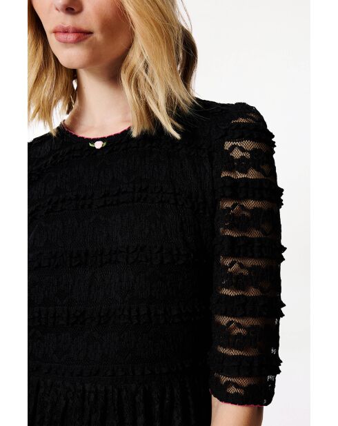 Roseline schwarzes langes Kleid