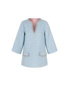 Elegante vestido de tweed azul