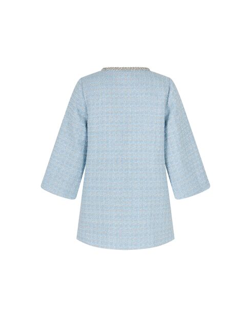 Elegante vestido de tweed azul