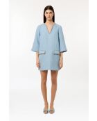 Elegante vestido de tweed azul