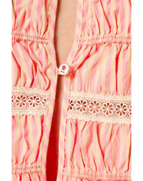 Vestido seersucker rosa