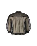 Camisa negra de tul con estampado floral