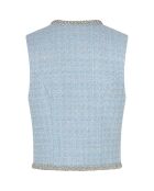 Gilet chic in tweed blu