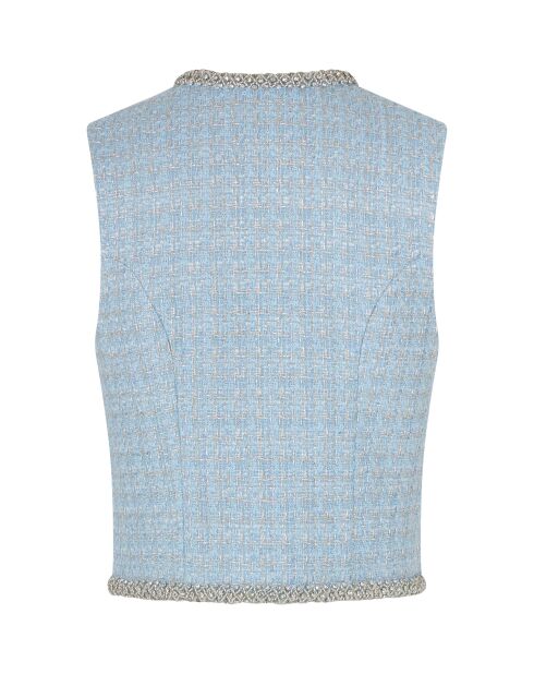 Gilet chic in tweed blu