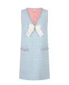 Elegante vestido de tweed azul