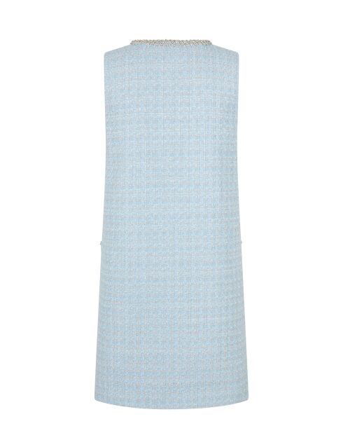 Elegante vestido de tweed azul