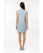 Elegante vestido de tweed azul