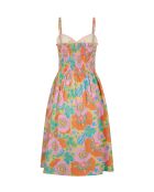Katoenen jurk met bandjes en bubbelprint