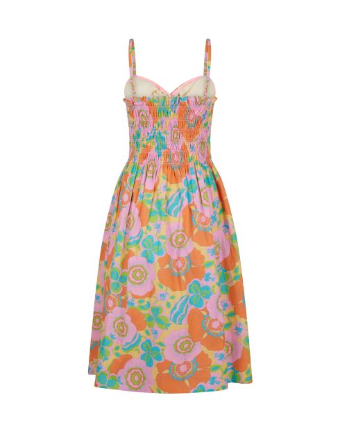 Katoenen jurk met bandjes en bubbelprint