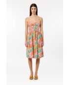 Katoenen jurk met bandjes en bubbelprint