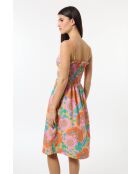Katoenen jurk met bandjes en bubbelprint