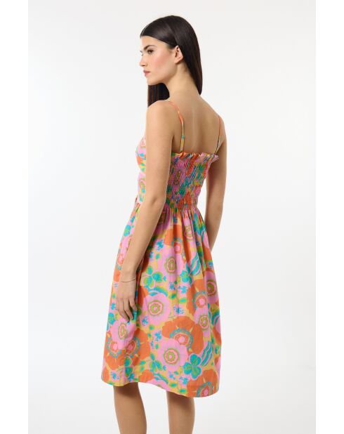 Katoenen jurk met bandjes en bubbelprint