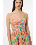 Katoenen jurk met bandjes en bubbelprint