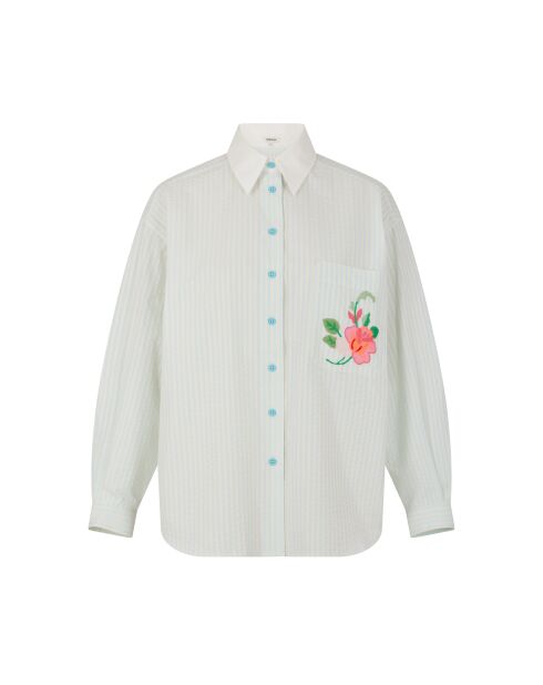 Chemise en seersucker ciel