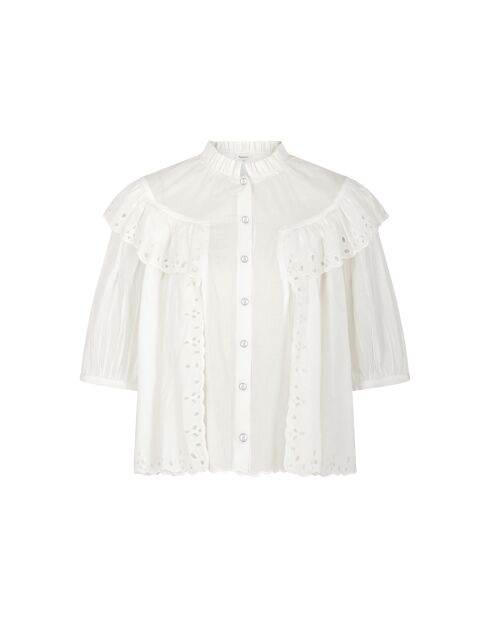 Wit overhemd met GB-borduursel