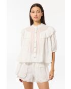 Wit overhemd met GB-borduursel