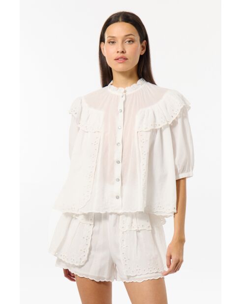 Wit overhemd met GB-borduursel