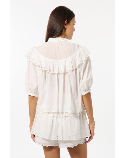 Wit overhemd met GB-borduursel