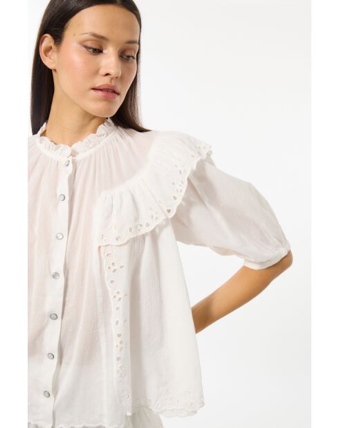 Wit overhemd met GB-borduursel