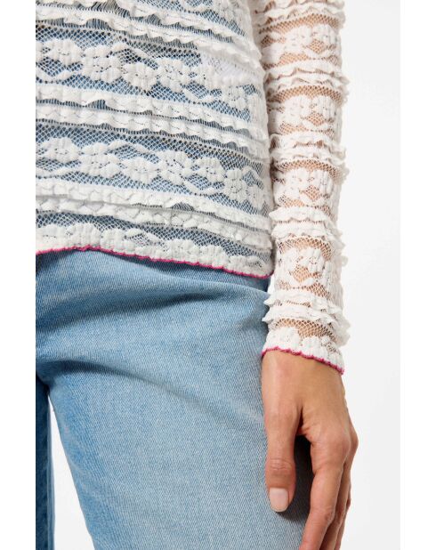 Cárdigan Roseline de encaje blanco