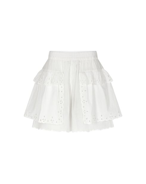 Witte korte broek met Britse borduursels