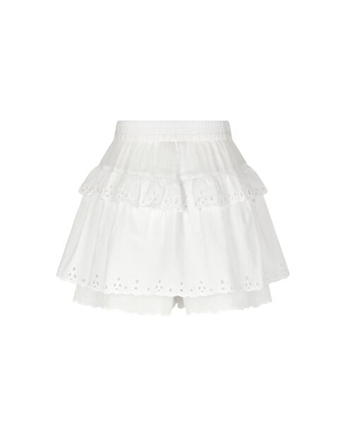 Witte korte broek met Britse borduursels