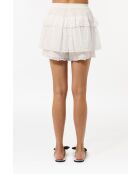 Witte korte broek met Britse borduursels