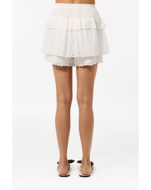 Witte korte broek met Britse borduursels