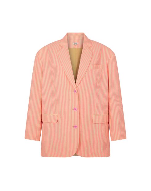 Rosafarbene Seersucker-Jacke