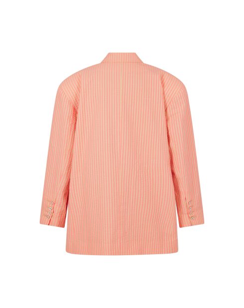 Rosafarbene Seersucker-Jacke