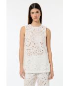 Tunique en broderie suisse blanche