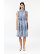 Blauwe chambray-jurk