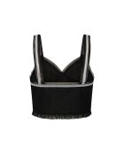 Canotta nera in tulle floreale