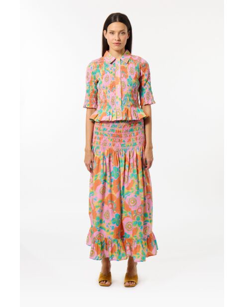 Gonna a fiori in cotone Bubble