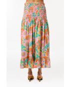 Katoenen rok met bubbels en bloemen