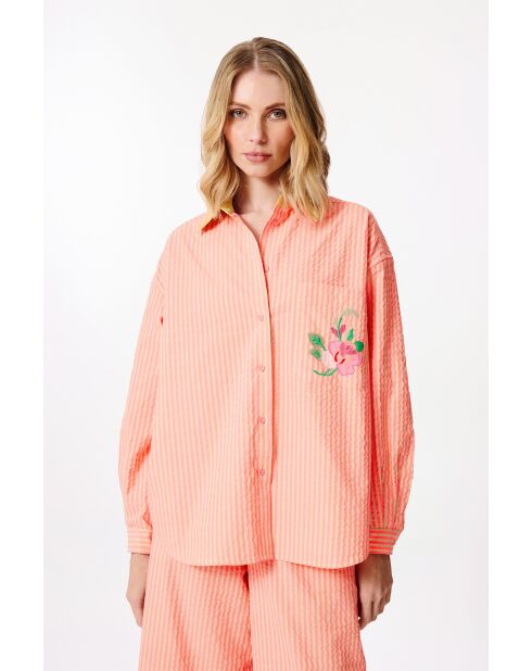 Camicia rosa in seersucker