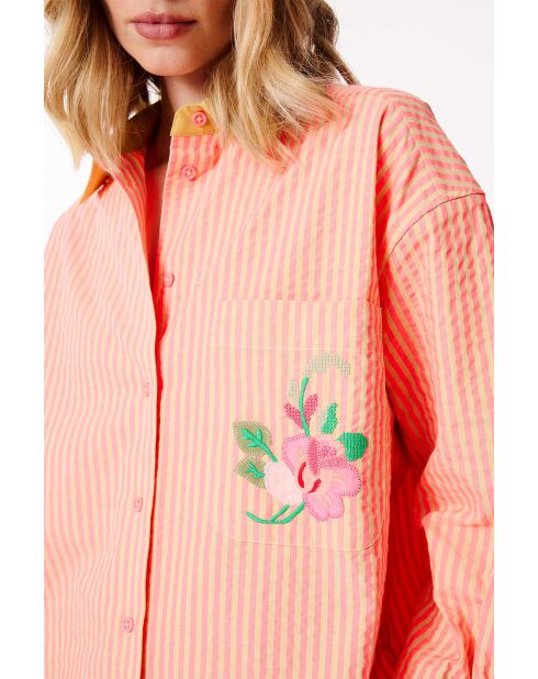 Camicia rosa in seersucker