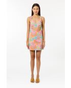 Veelkleurige korte spijkerjurk met 2000 bloemen