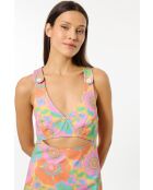 Veelkleurige korte spijkerjurk met 2000 bloemen