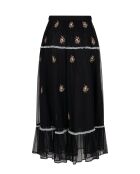 Jupe fleurie en tulle noire