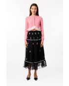 Jupe fleurie en tulle noire